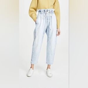 NWOT Bassike Denim Paperbag Pants Jeans